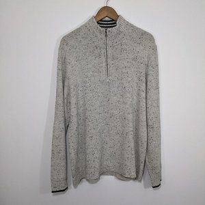 Robert Graham 1/4 Zip Pullover Gray 100% Wool 2XL